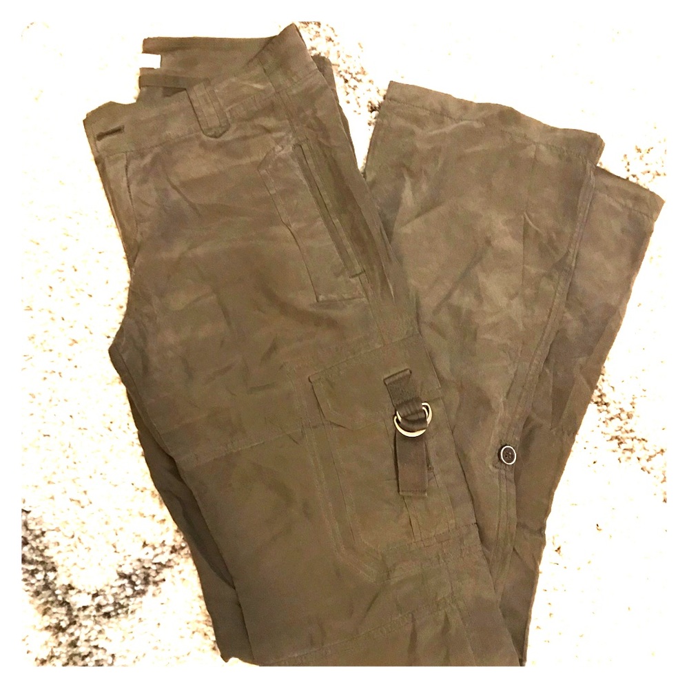 100% silk cargo dress pants Banana Republic